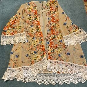 Lace and Floral Kimono